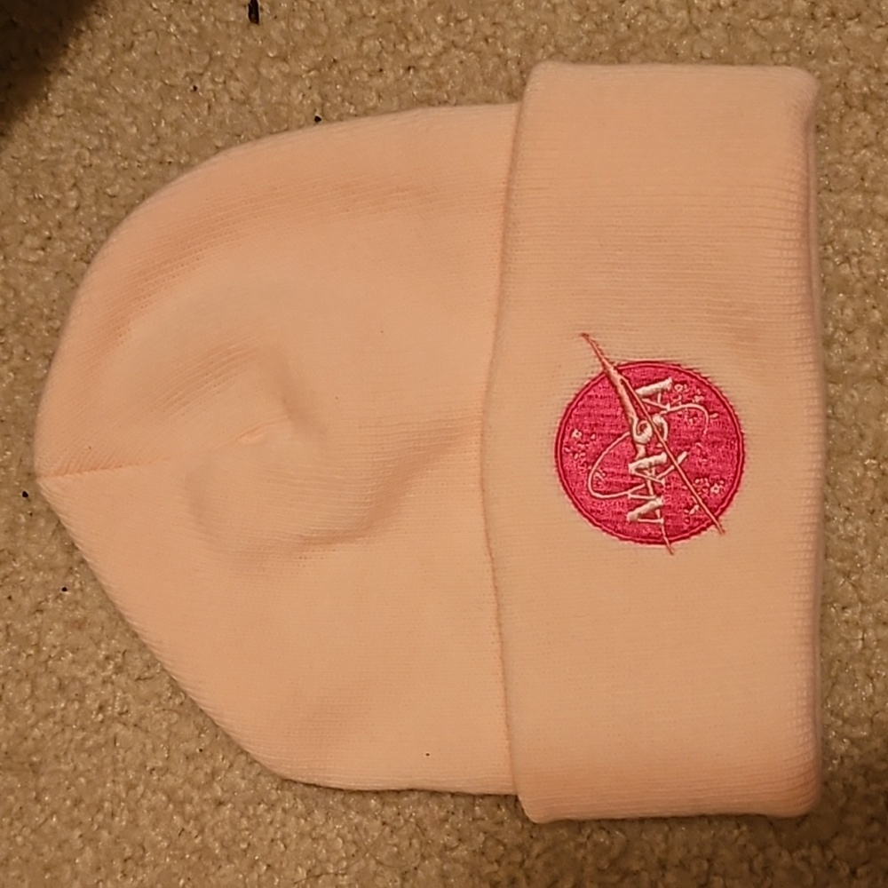 NASA pink beanie